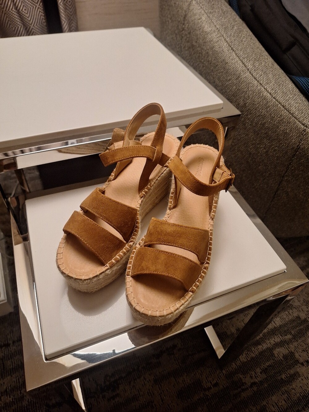 Soludos Women’s Tan Suede Espadrille Wedge Sandals Size 9.5 - Picture 9 of 9